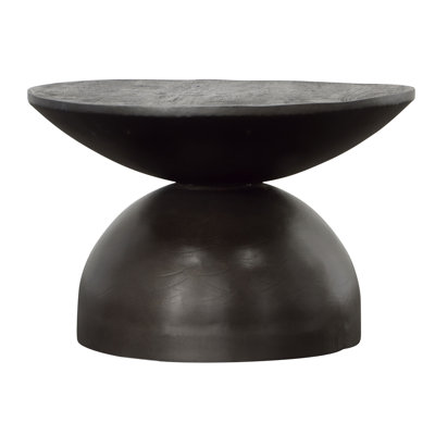 Estiva Solid Wood Top with Metal Base Drum End Table