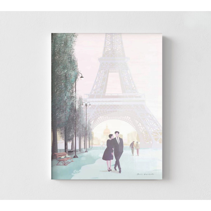 «French Couple Therapist Office», affiche de signe d'amour, œuvre d'art de la Tour Eiffel à Paris, H 7 po x l 5 po