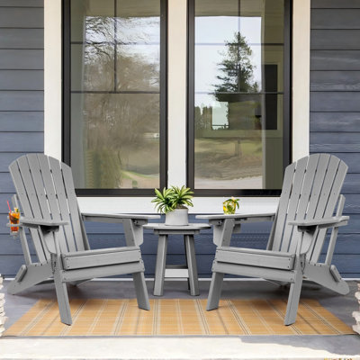 Plastic Folding Adirondack Chair with Adjustable Backrest