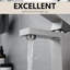 Robinet de lavabo moderne avec design en cascade, nickel brossé, fixation sur le comptoir, une poignée, bonde escamotable, remplissage en céramique, conduites d'alimentation, cascade de robinet de salle de bain contemporaine sur le côté, fixation sur le comptoir, valve à cartouche