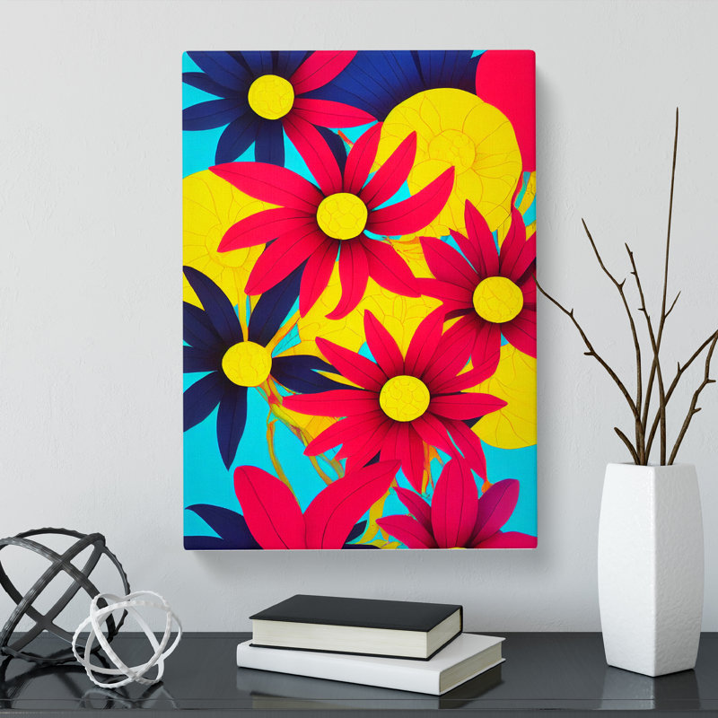 Pinajian Floral Pop - Wrapped Canvas, 76cm H x 50cm W x 3cm D