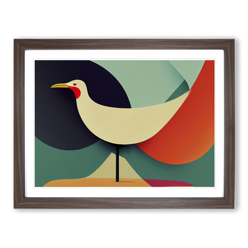 Seagull Abstract Vol.1 - Framed Print, 25cm H x 34cm W x 2cm D, Walnut 