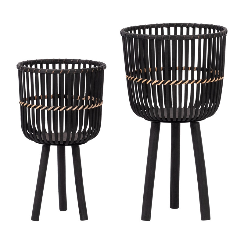 Includes plant rack flower pots, 27" H x 15" W x 15" D, Black