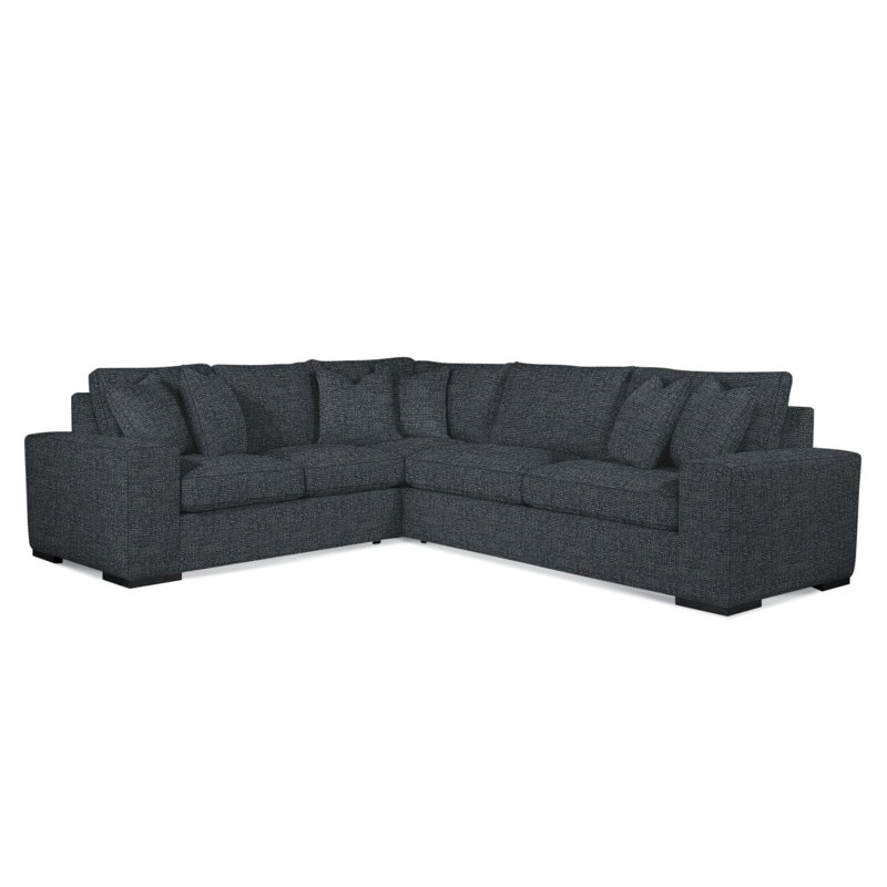Memphis Sectional, Black, Left Hand Facing, Navy Crypton Performance; 0822-61