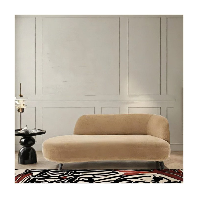 Méridienne simple au design créatif et moderne, Face à la droite, Jaune / brun