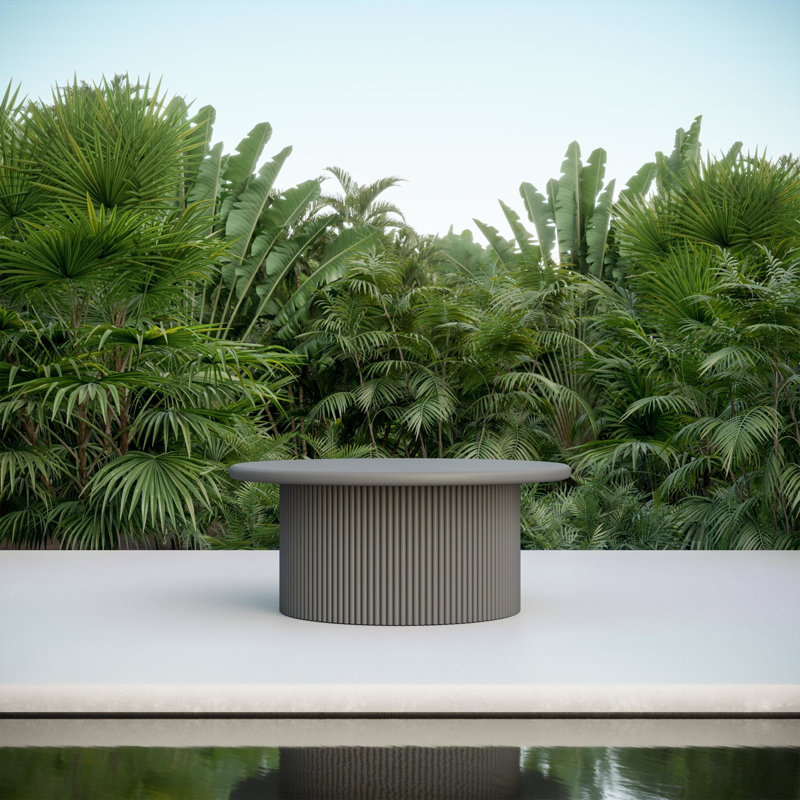 Palma Power Coated Aluminum Coffee Table, Matte Charcoal