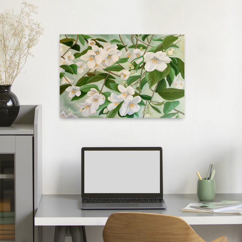 White Jasmine Blooms by Angeles M. Pomata - Print, 60.96 cm H x 40.64 cm W