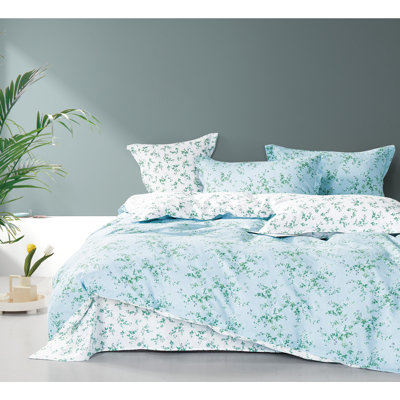Ensemble d'édredon réversible 100% coton Little Floral In Blue