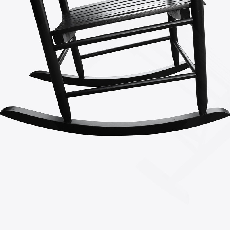 Chaise berçante en bois, Noir