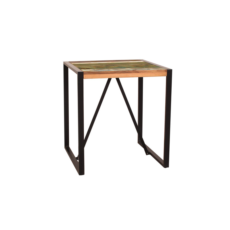 Kimbell Solid Wood Top Metal Base Dining Table