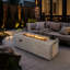 Table de foyer d'extérieur au propane en béton 70 pouces, brûleur à gaz 60 000 BTU, finition gris clair pour patio, terrasse et jardin-326994377-326994379