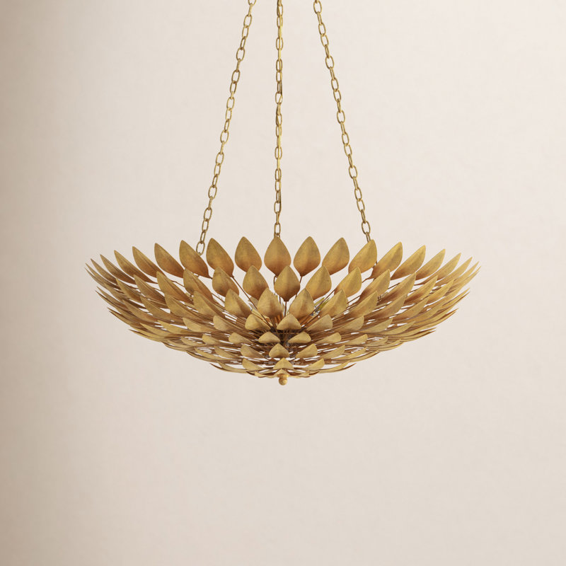 6 - Light Unique/Statement Pendant, Antique Gold