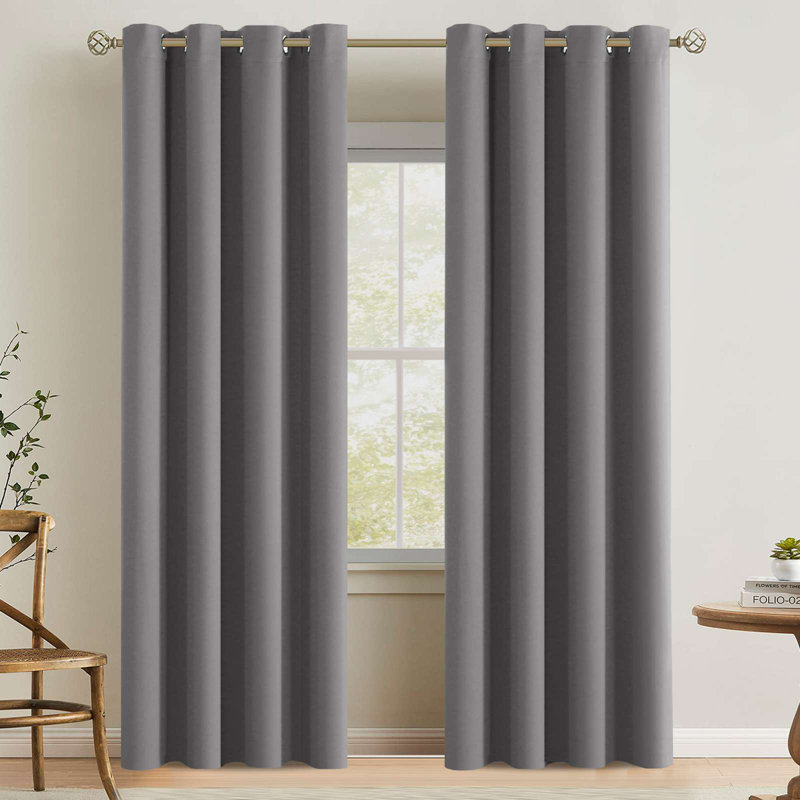 Room Darkening Curtains for Bedroom 42"/52" Wide Curtains Thermal Insulated 100”/120“/180” Wide Long Room Darkening  Curtains for Living Room Outdoor Privacy Energy Saving Curtains for Patio Door Grommet 1 Panel