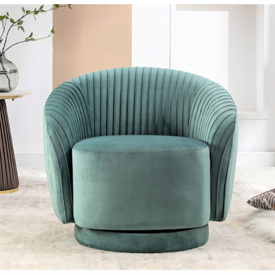 Milvo Velvet Swivel Barrel Chair