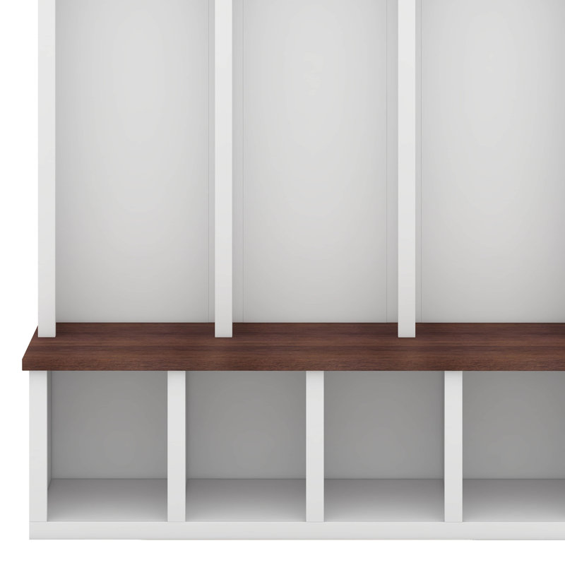 Hall Tree 59'' W With Bench & Shoe Storage, White