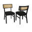 Chaise de salle à manger rembourrée Vienna, ensemble de 2, structure solide de couleur noire, hauteur de l'assise 18,5 po-496355945-496355959