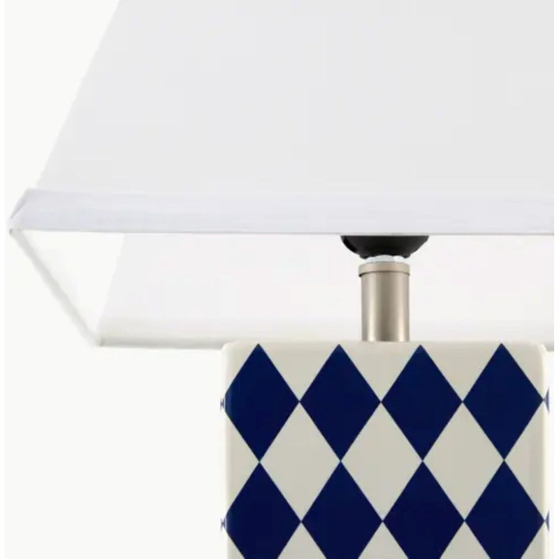 Verrett Table Lamp, White, Dark Blue