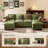 George 6-Piece Upholstered Chenille U Shaped Sectional Sofa with Two Ottomans-1015236815