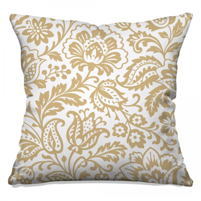 Coussins décoratifs à motif floral beige