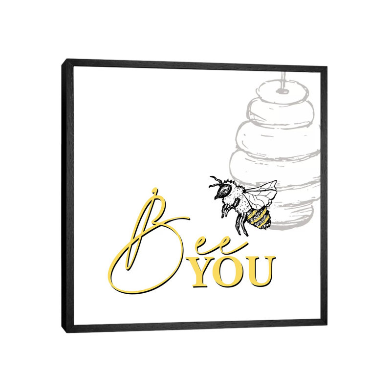 Bee II by Kimberly Allen - Print on Canvas, 66.04cm H x 66.04cm W x 3.81cm D, Black Framed