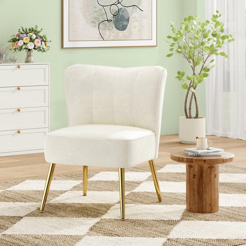 Fauteuil d'appoint en velours Dutch, Beige