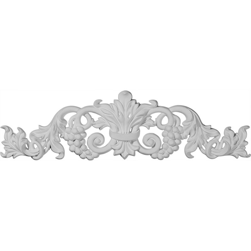 Grape And Leaf 5.38'' H x 19.25'' W x 0.88'' D Urethane Onlay Scroll
