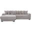 Canapé modulaire en L 110,75 po, canapé modulaire en velours côtelé gris clair, lit convertible avec repose-pieds, porte-gobelets et 8 coussins-1083394289
