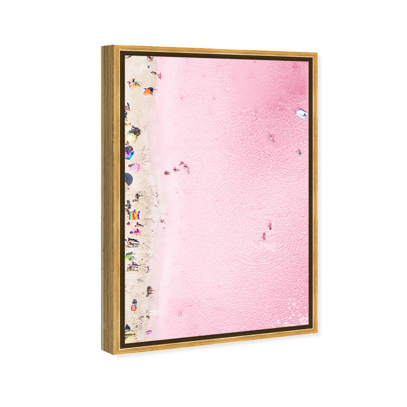 Nautique et plage rose côtière - impression, Toile encadrée d'or, H 54 po x l 36 po
