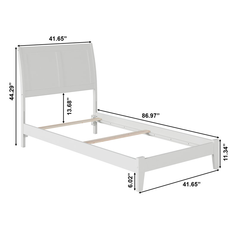  Lit de base en bois massif Lempley , Blanc, Simple TG