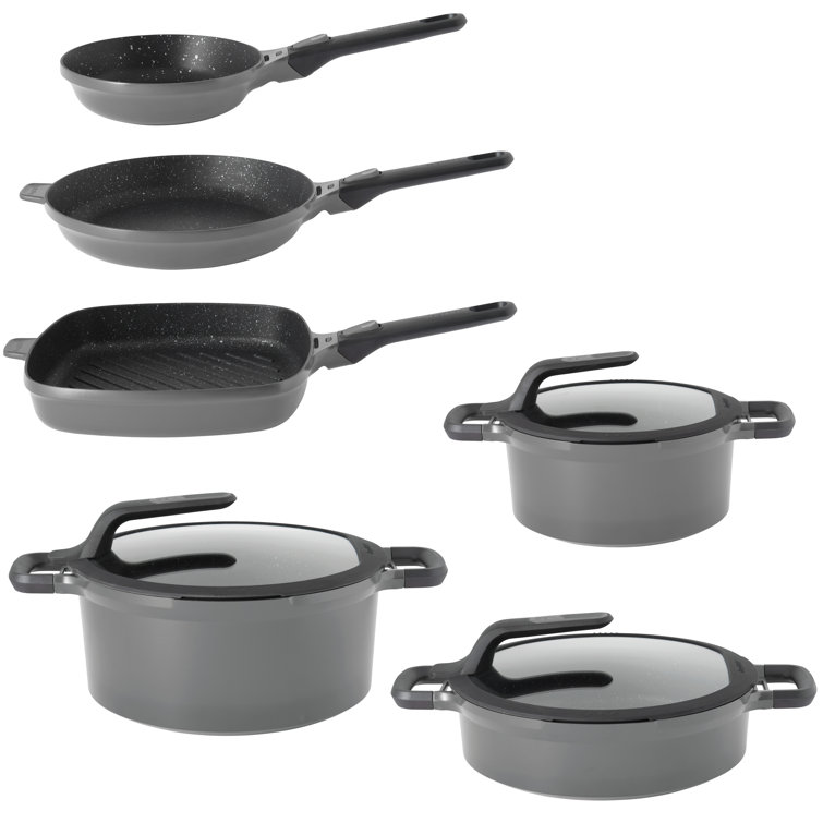 BergHOFF Gem 9-Piece Nonstick Cookware Set w/ Detachable Handles