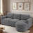 Modern L-shaped Sectional Sofa With Curved Chaise Lounge, Usb Ports And Side Storage Pockets-2081214180