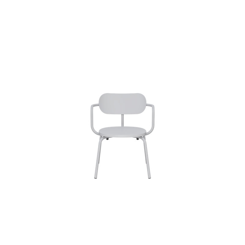 Khylia 21.2'' H Metal Armchair, White Aluminium