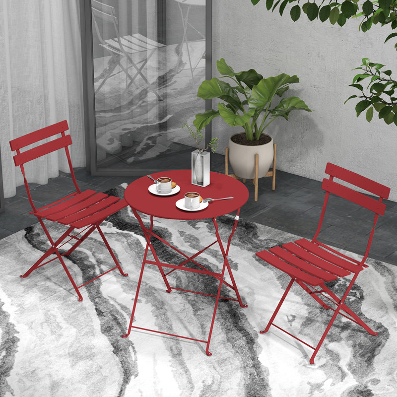 Zariea Double Pedestal Dining Set, Dark Red