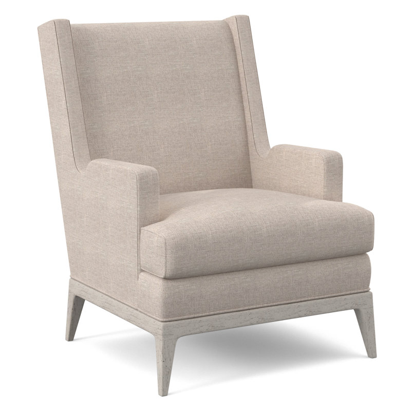 Cooper Upholstered Wingback Chair, Elise Linen, Bisque