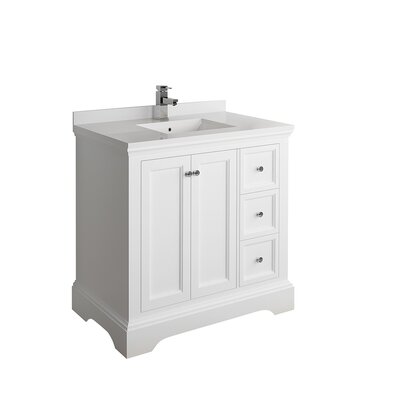 Red Barrel StudioÂ® Windsor 36"" Free-Standing Single Sink Bathroom Vanity Set -  Fresca, FCB2436WHM-CWH-U