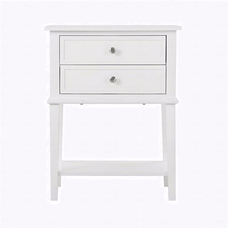 Table de chevet élégante et contemporaine, Blanc