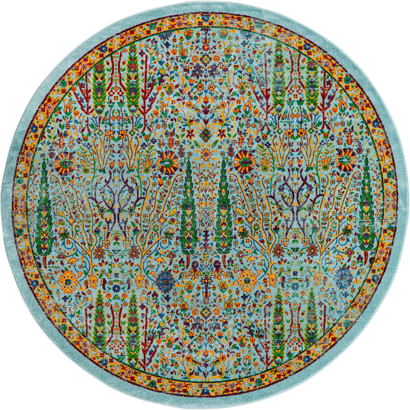Floral Indoor Rug, Round 7'10"