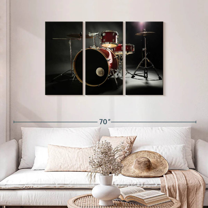 Abarca Red Drum Set, 28" H x 45" W