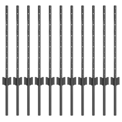 Fence Posts 11 Pcs U-Channel Steel