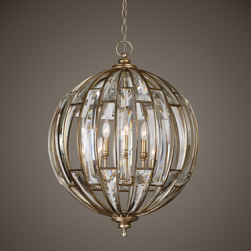 6 - Light Dimmable Globe Chandelier