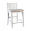 White And Grey Finish Transitional Style 3Pc Dining Set 1X Counter Height Table & 2X Chairs Storage Shelves USB Outlet Padded Seat Dining Room