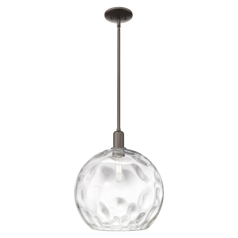 Mini-luminaire suspendu 1 lumière Arcadia - Sevier, Bronze frotté à l'huile, H 12,13 po x l 13 po x P 13 po