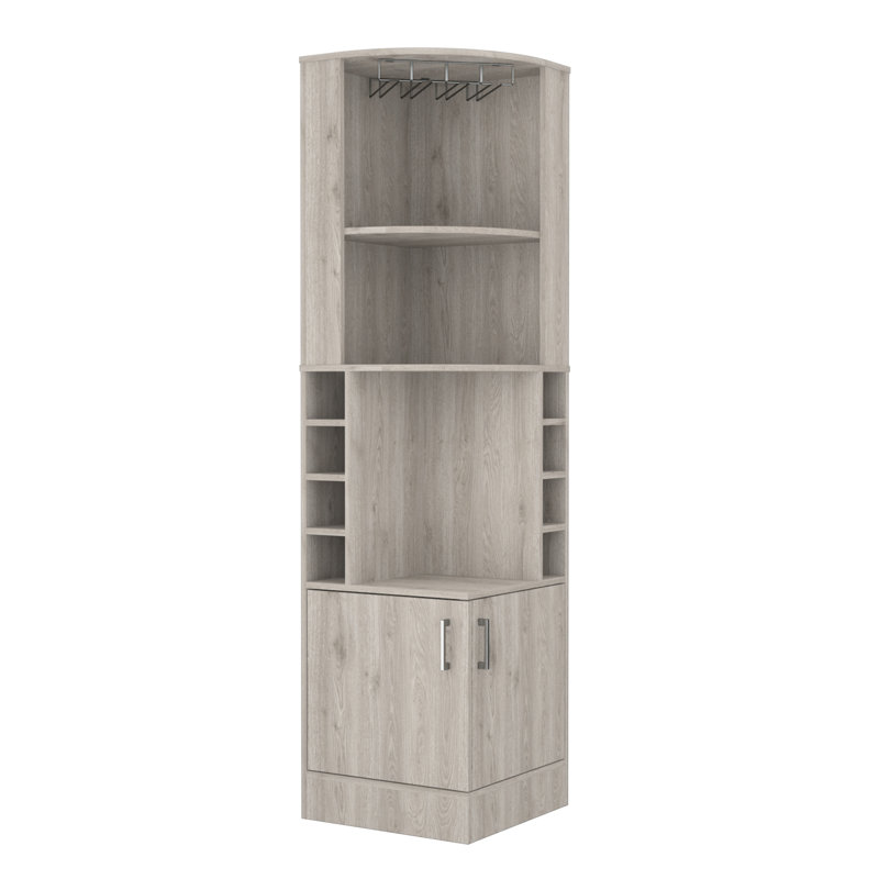 Armoire grise pour bouteilles de boissons alcoolisées avec tablettes multiples