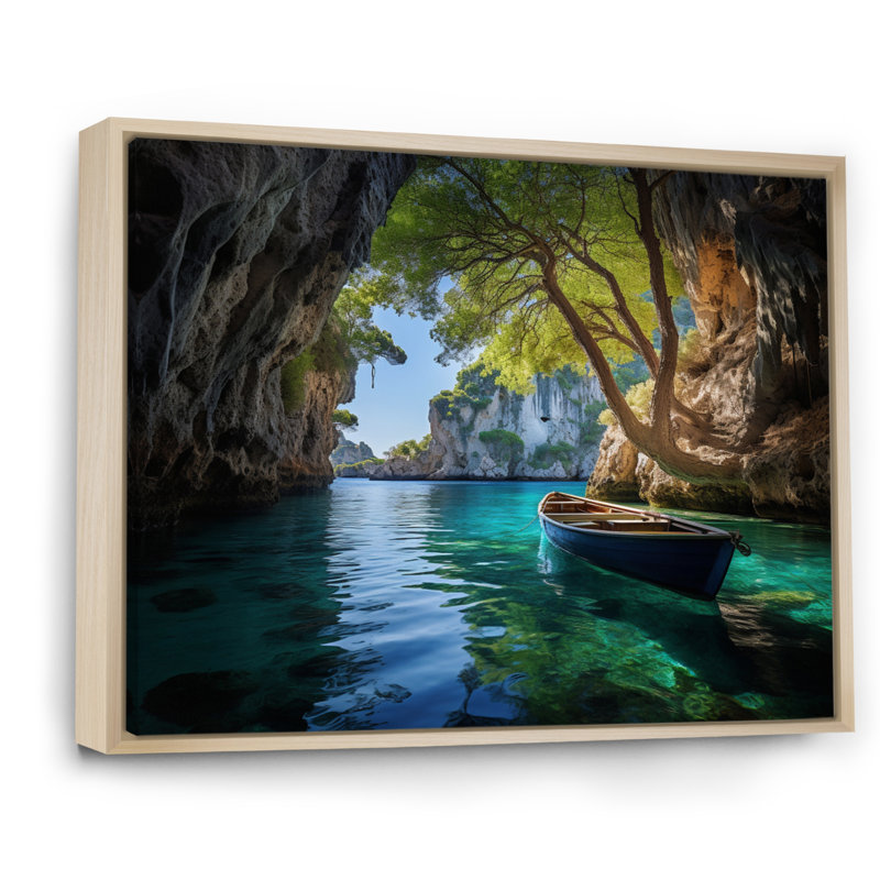 Bennith " Greece Zakynthos Secrets I ", H 34 po x l 44 po, Cadre naturel flottant