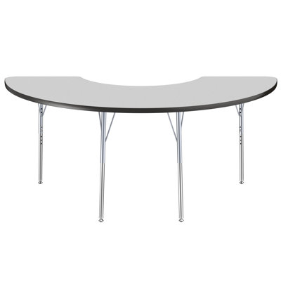 36" x 72" Half Moon T-Mold Activity Table with Adjustable Legs