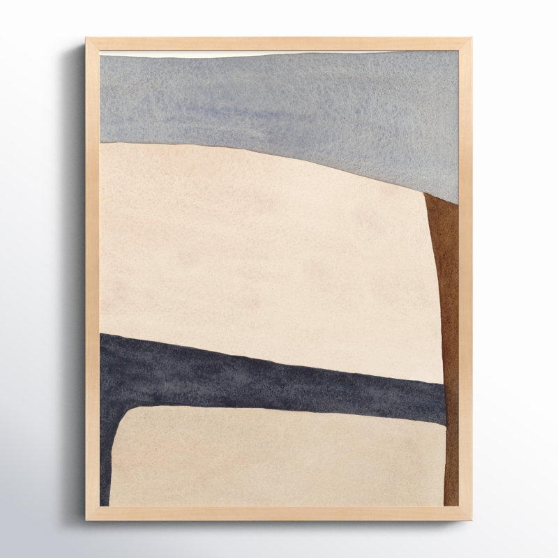 Divided By Blue 1 Painting by Julia Balfour, Framed Print, 30" H x 24" W, Brown