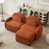 Orange+2Seat+1Ottoman