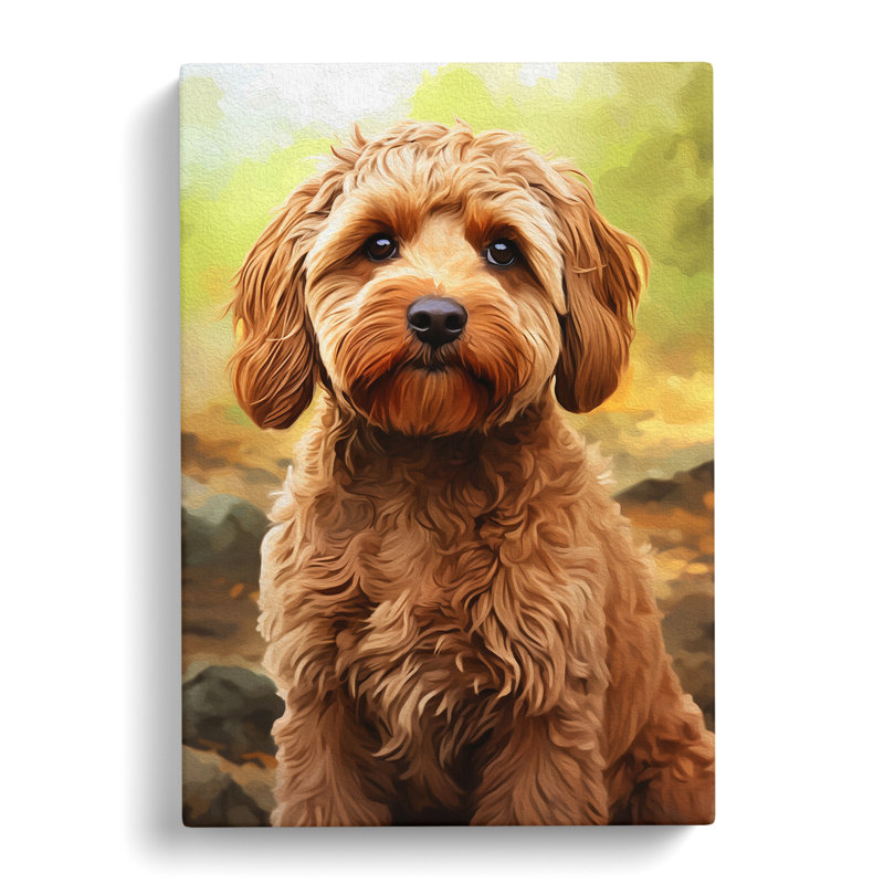 Cockapoo Digital No.2 - Wrapped Canvas Print, 76cm H x 50cm W x 3cm D