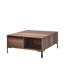 Table basse moderne en noyer avec rangement supplémentaire, 35,4 po x 16,5 po x 35,4 po | Panneau de particules 100% enduit de mélamine, durable et élégant | Idéal pour les espaces de vie industriels et contemporains, conception élégante