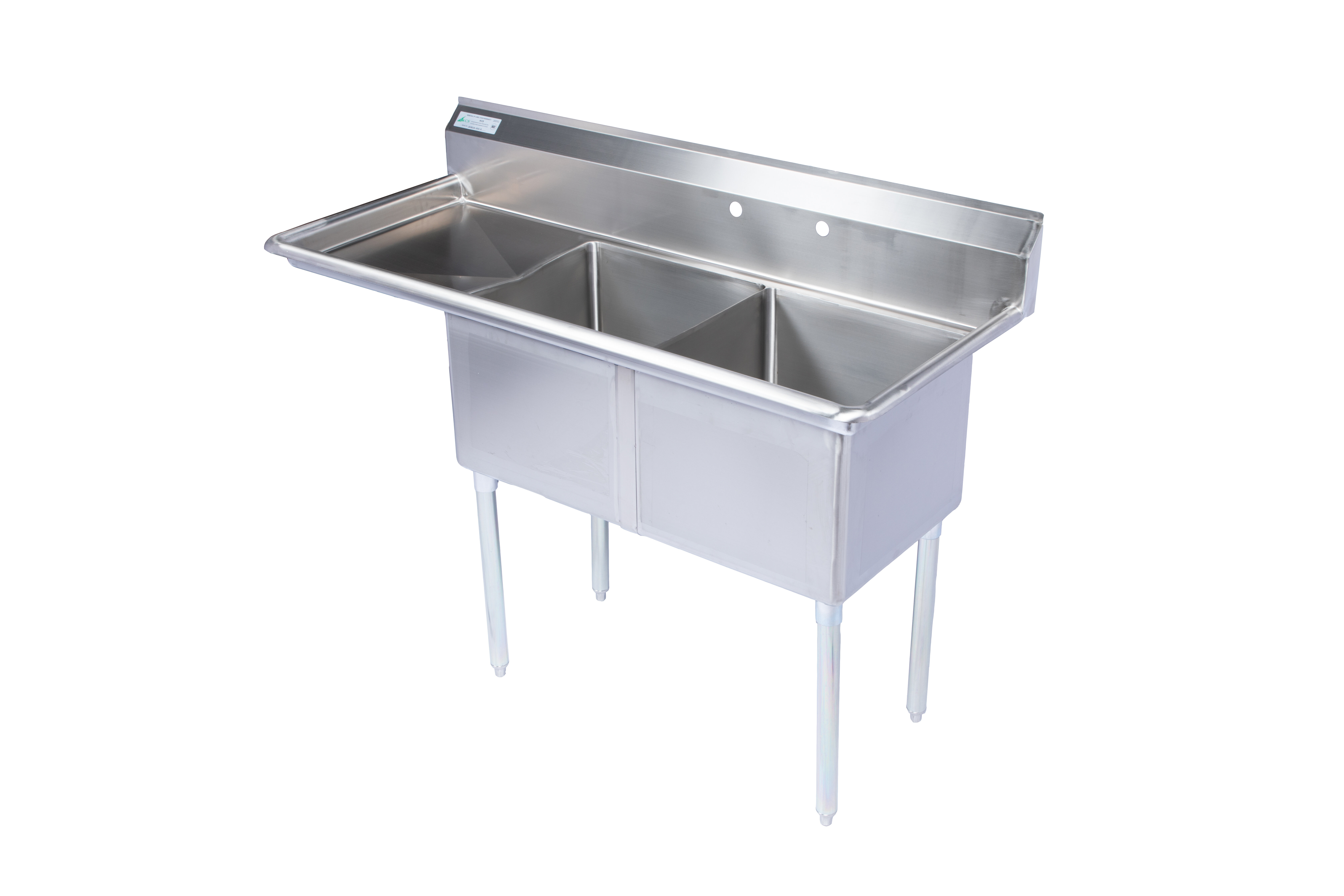 43 Pearlhaus Stainless steel double bowl freestanding utility